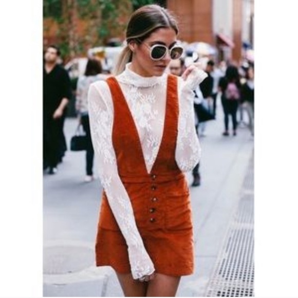 Free People Dresses & Skirts - FREE PEOPLE Pinafore Rust Old School Overall